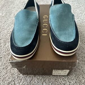 Gucci Blue Loafers Sleek Slip-Ons